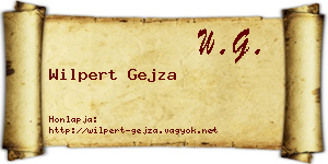 Wilpert Gejza névjegykártya